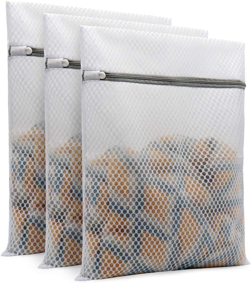 Muchfun Honeycomb Mesh Laundry Bags, 3-Pack