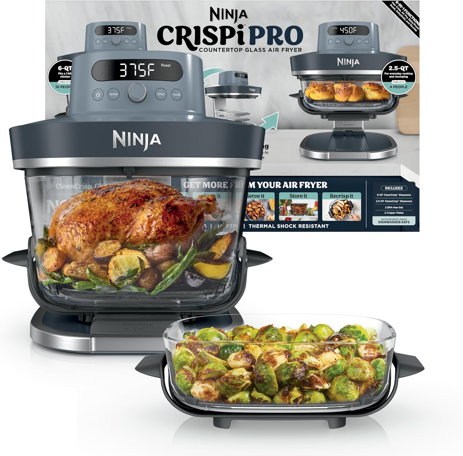 Ninja Crispi Pro Glass Air Fryer 6-in-1 AS101
