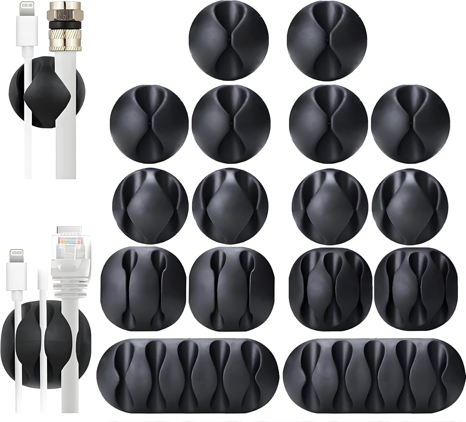 OHill Self-Adhesive Cable Clips, 16-Pack