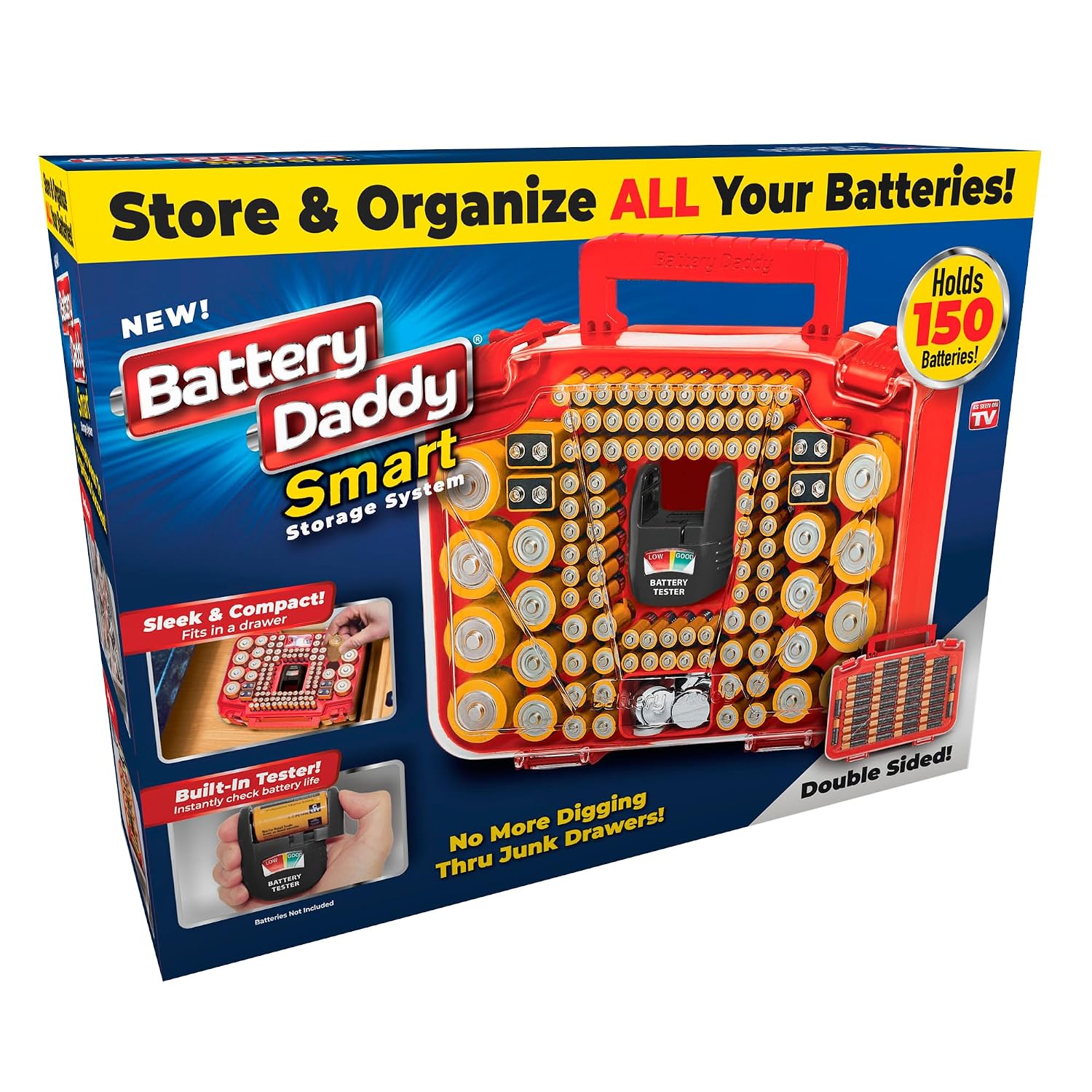 Ontel Battery Daddy Organizer with Tester