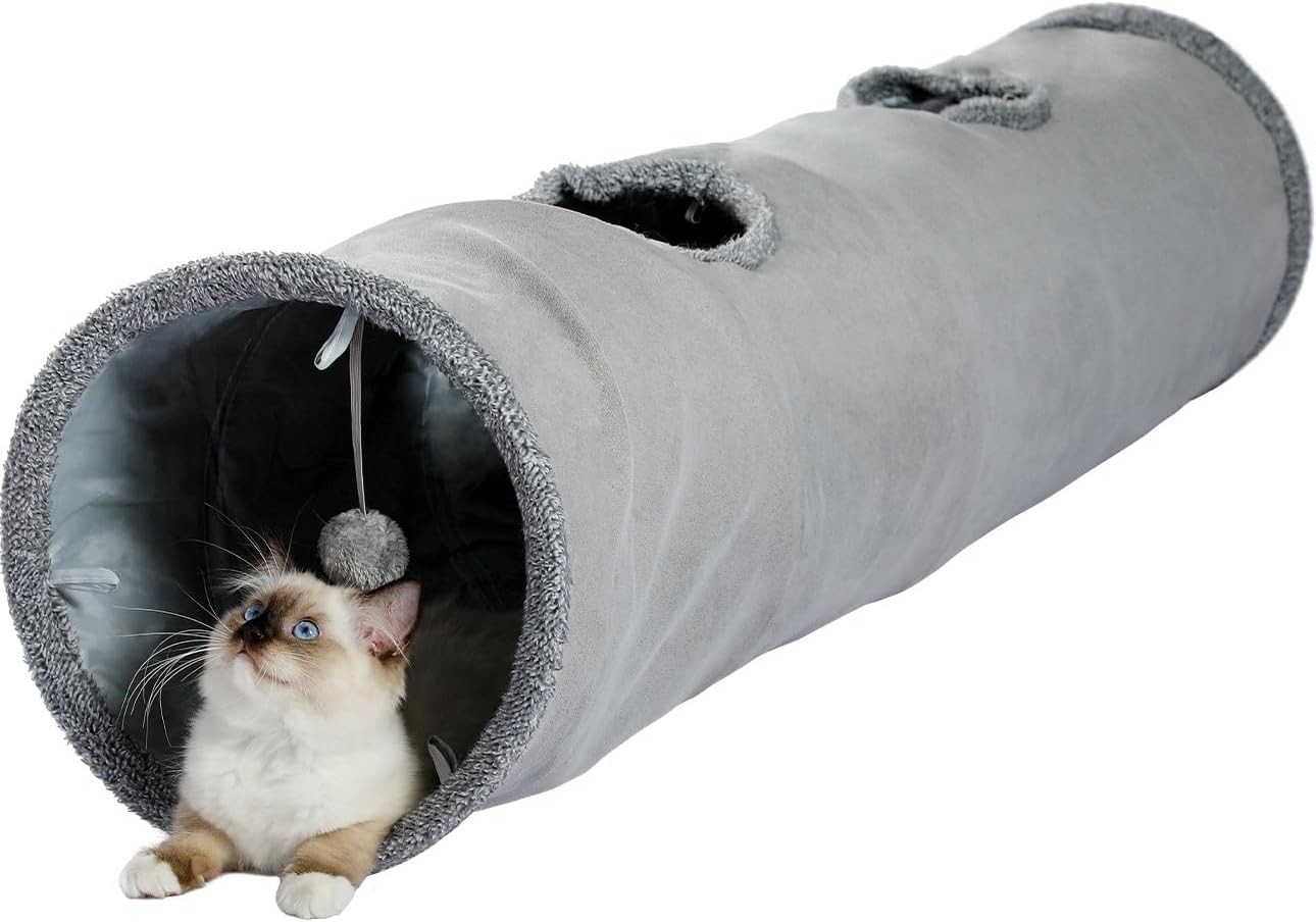PAWZ Road Collapsible Plush Cat Tunnel, 51 Inch