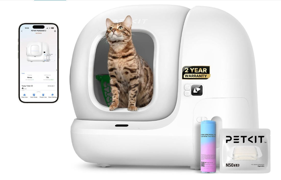 PETKIT PuraMax 2 Automatic Self-Cleaning Cat Litter Box, Basic Bundle
