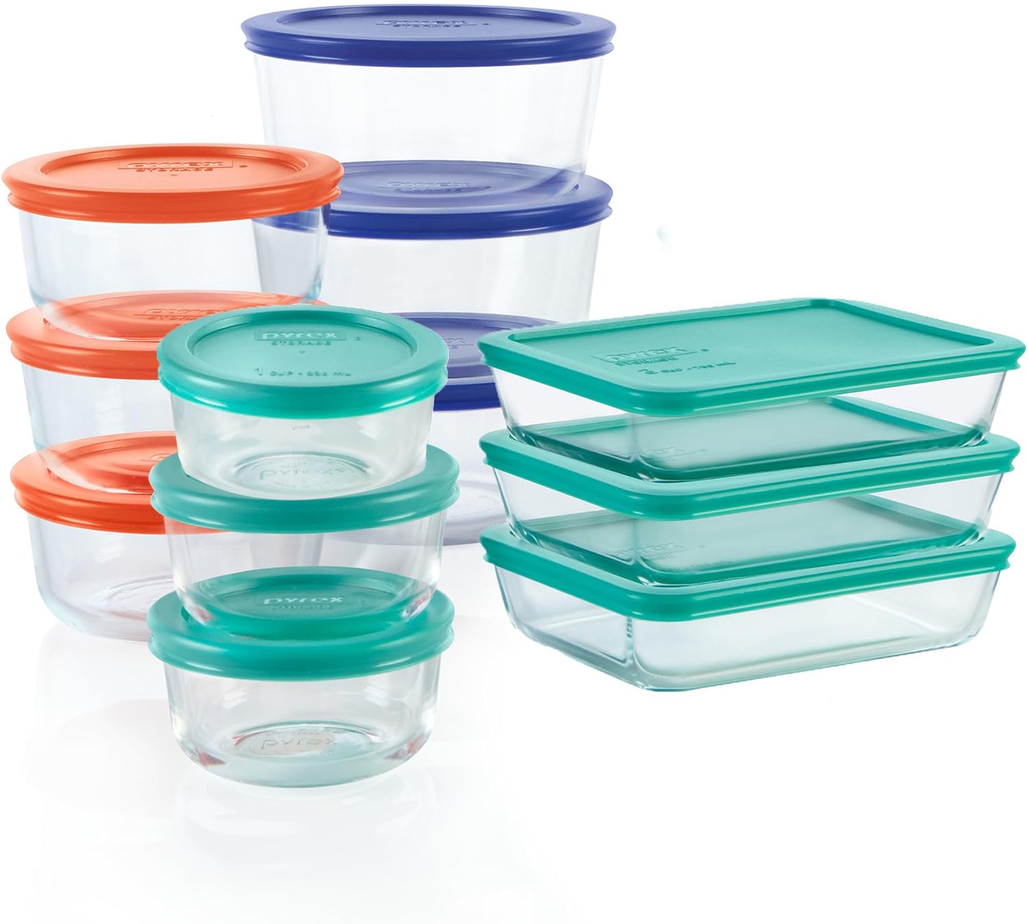 Pyrex Simply Store Glass Food Storage Set, 12-Pack