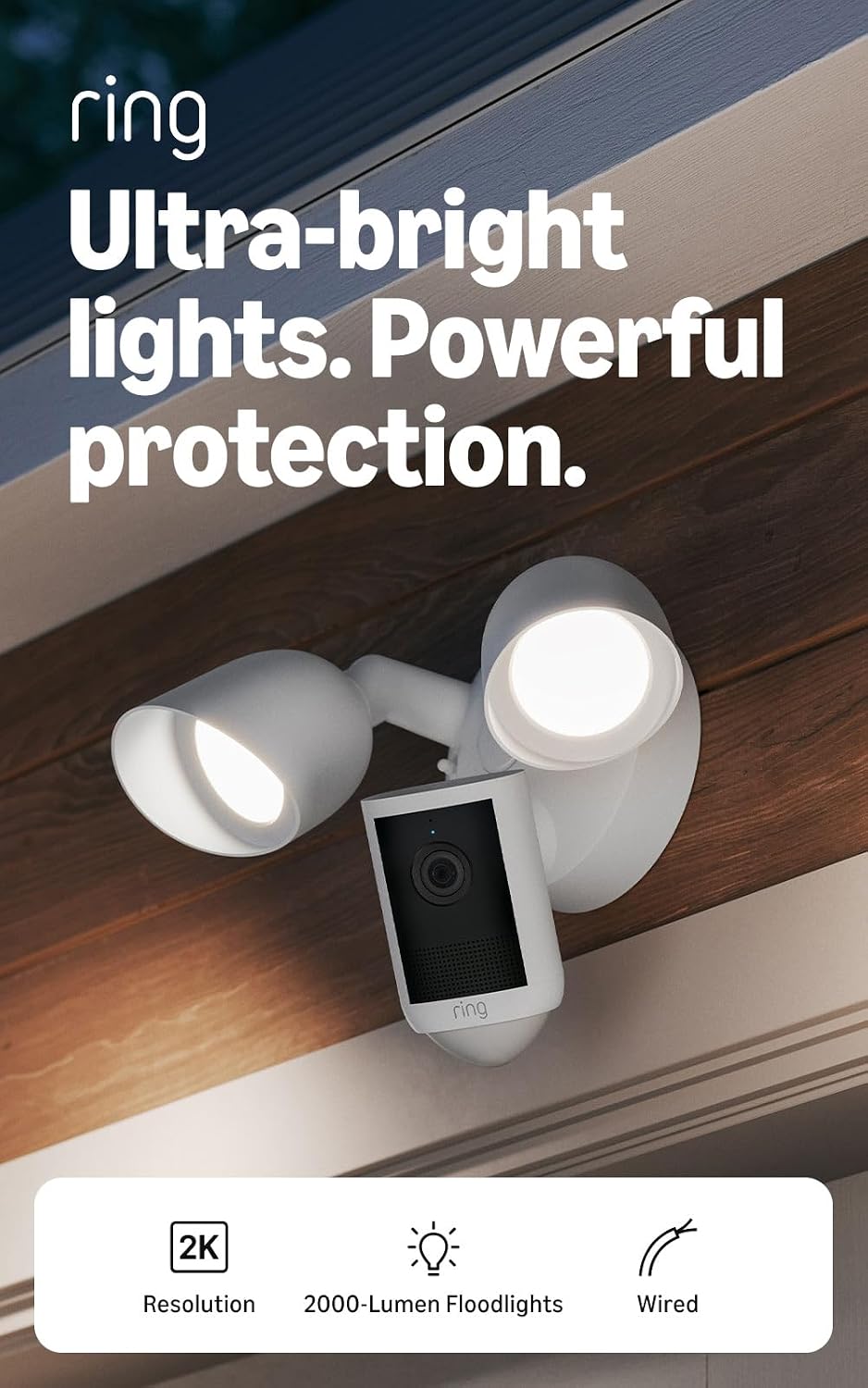 Ring Floodlight Cam 2K (Newest Model), Wired