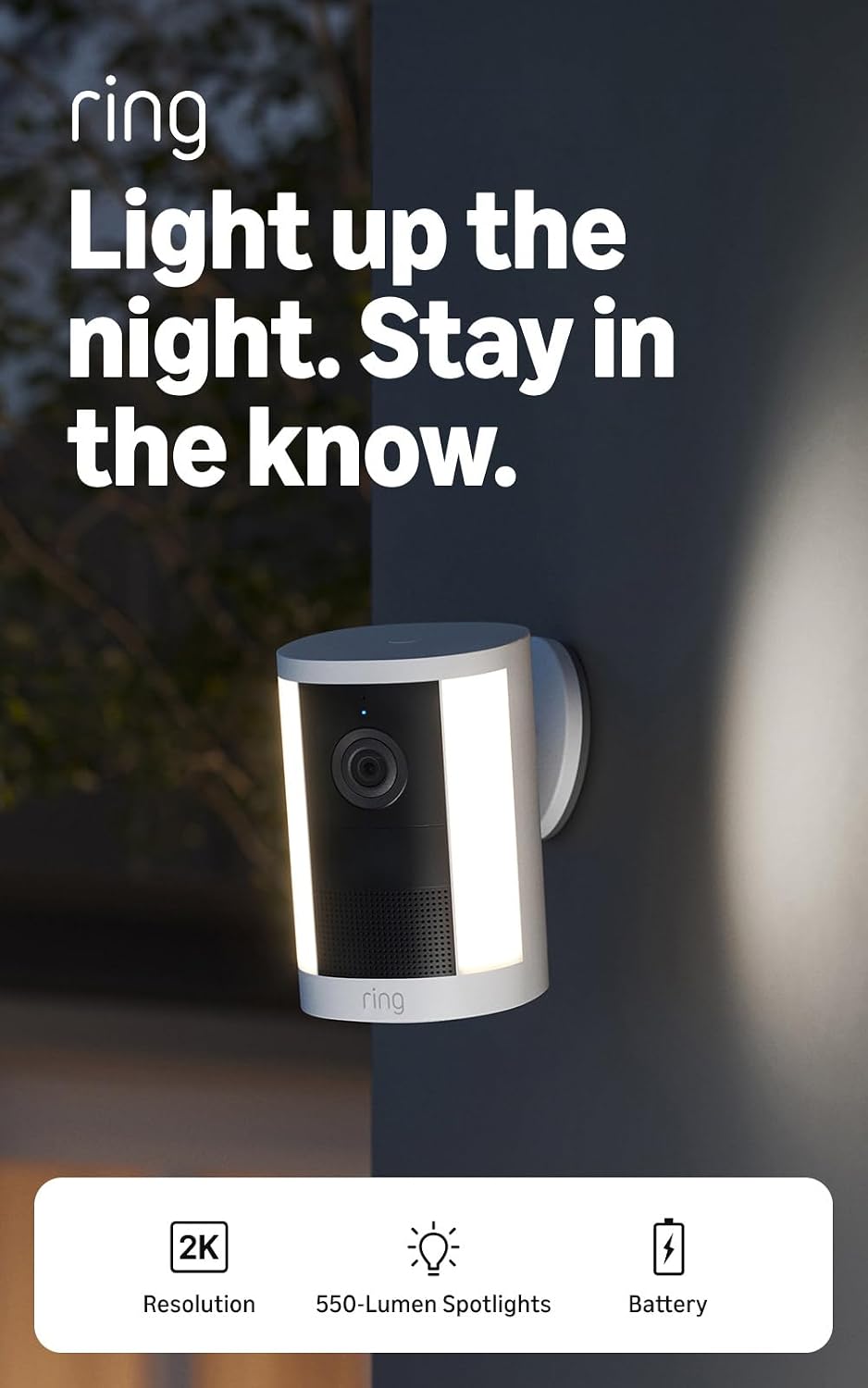 Ring Spotlight Cam 2K (Newest Model), Battery