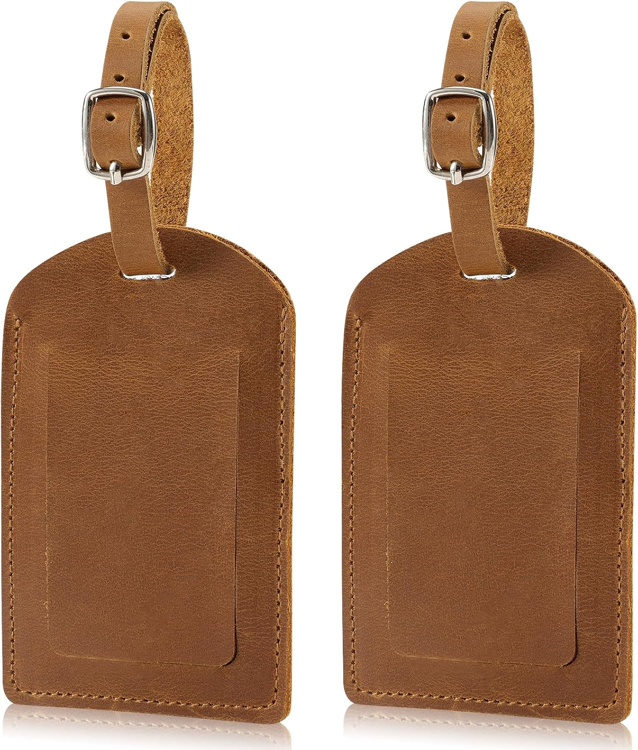 Ringsun Genuine Leather Luggage Tags, 2-Pack