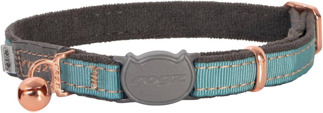 Rogz Urban Cat Safety Collar, Small/Medium, Turquoise Moon