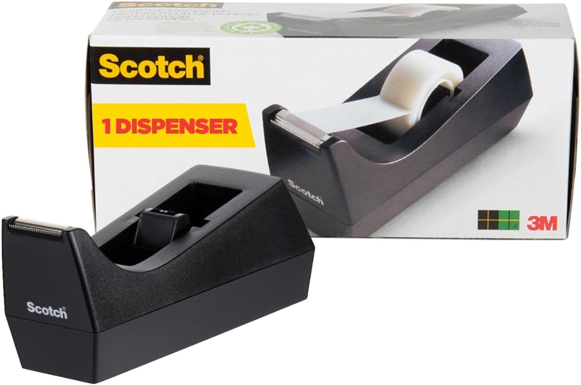 Scotch Classic Desktop Tape Dispenser, Black