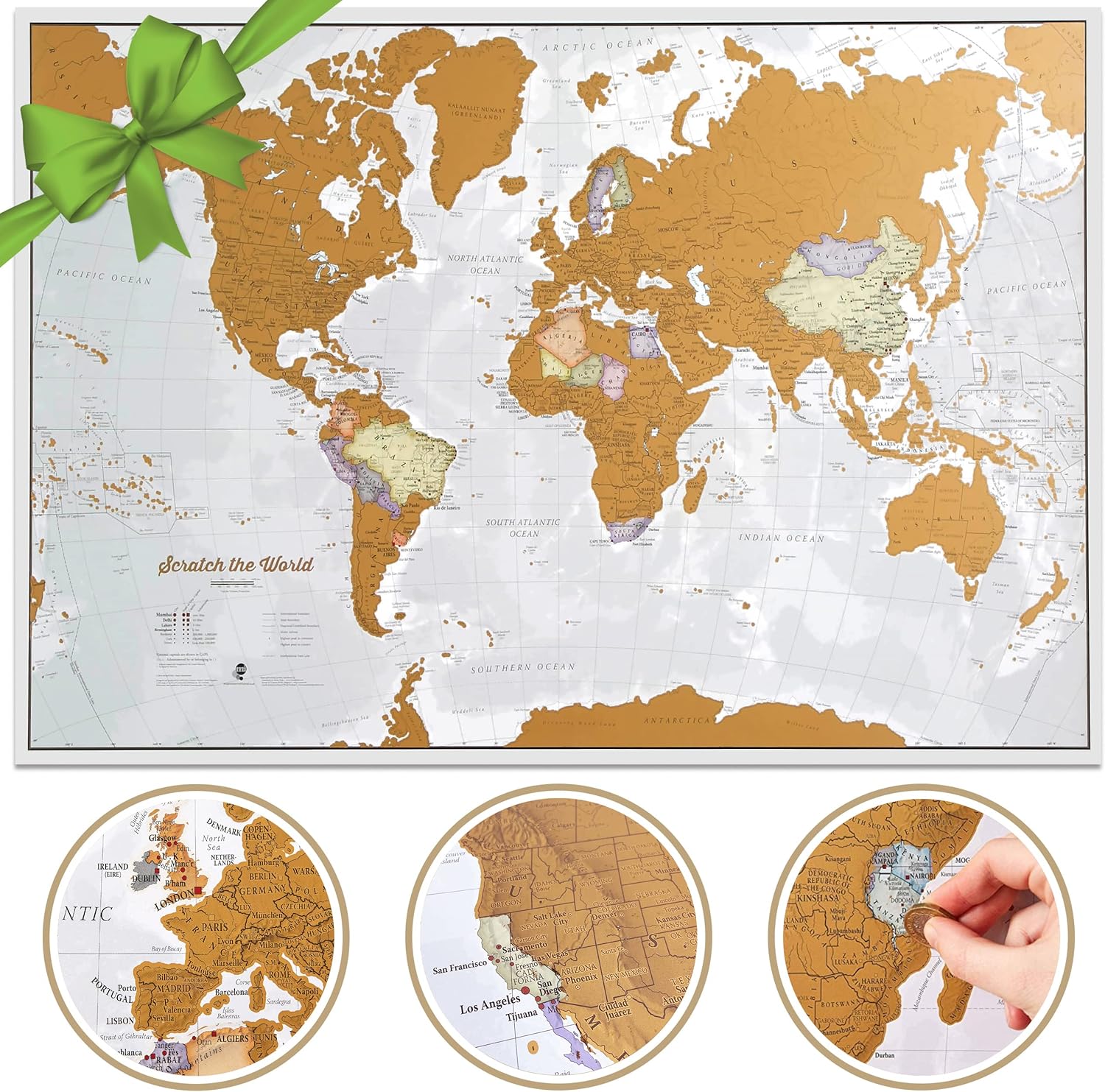 Scratch the World Travel Map Poster, 23 x 33 in