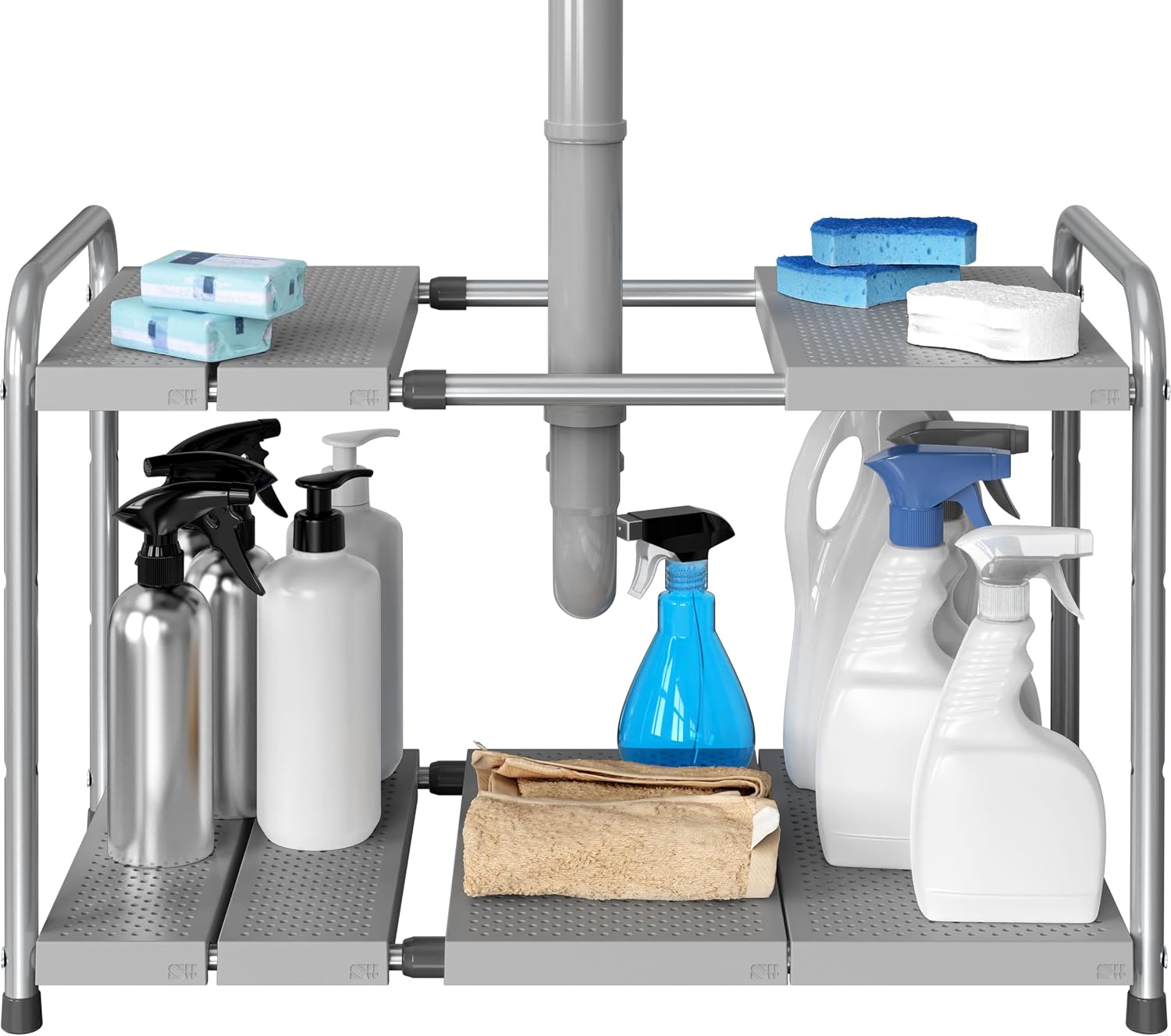 Simple Houseware Expandable 2-Tier Under Sink Organizer