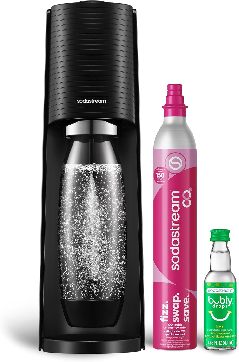 SodaStream TERRA Sparkling Water Maker Starter Kit, Black