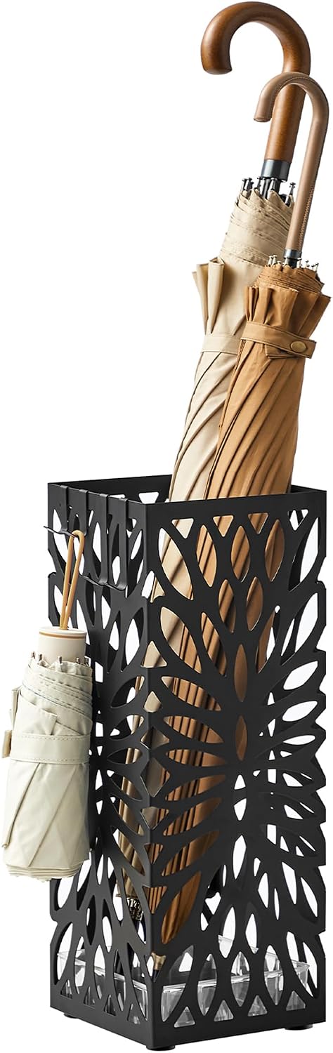 SONGMICS Steel Umbrella Stand with Drip Tray