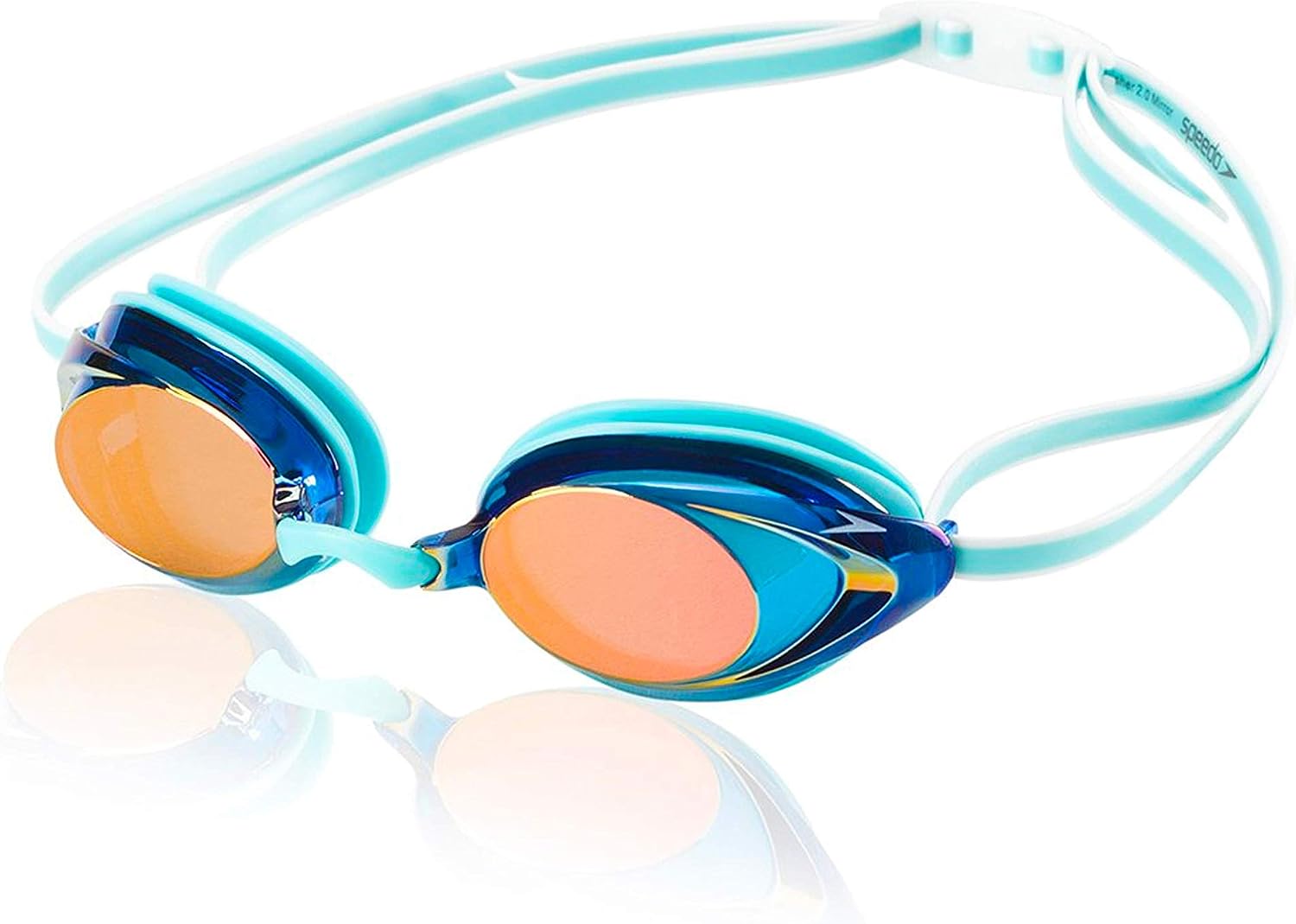 Speedo Women's Vanquisher 2.0 Mirrored Swim Goggles, Aqua