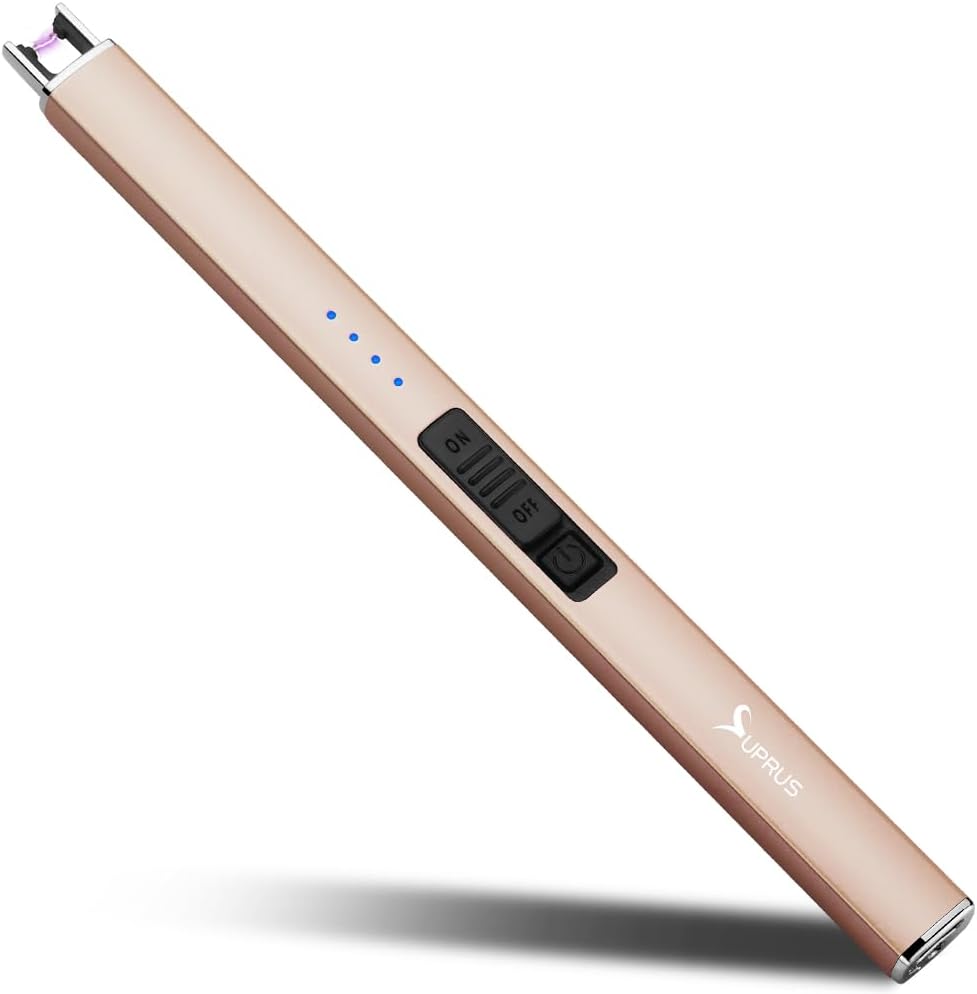SUPRUS Rechargeable Electric Arc Lighter, Champagne Gold