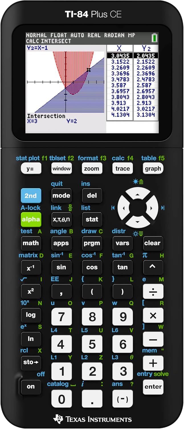 Texas Instruments TI-84 Plus CE Graphing Calculator, Black