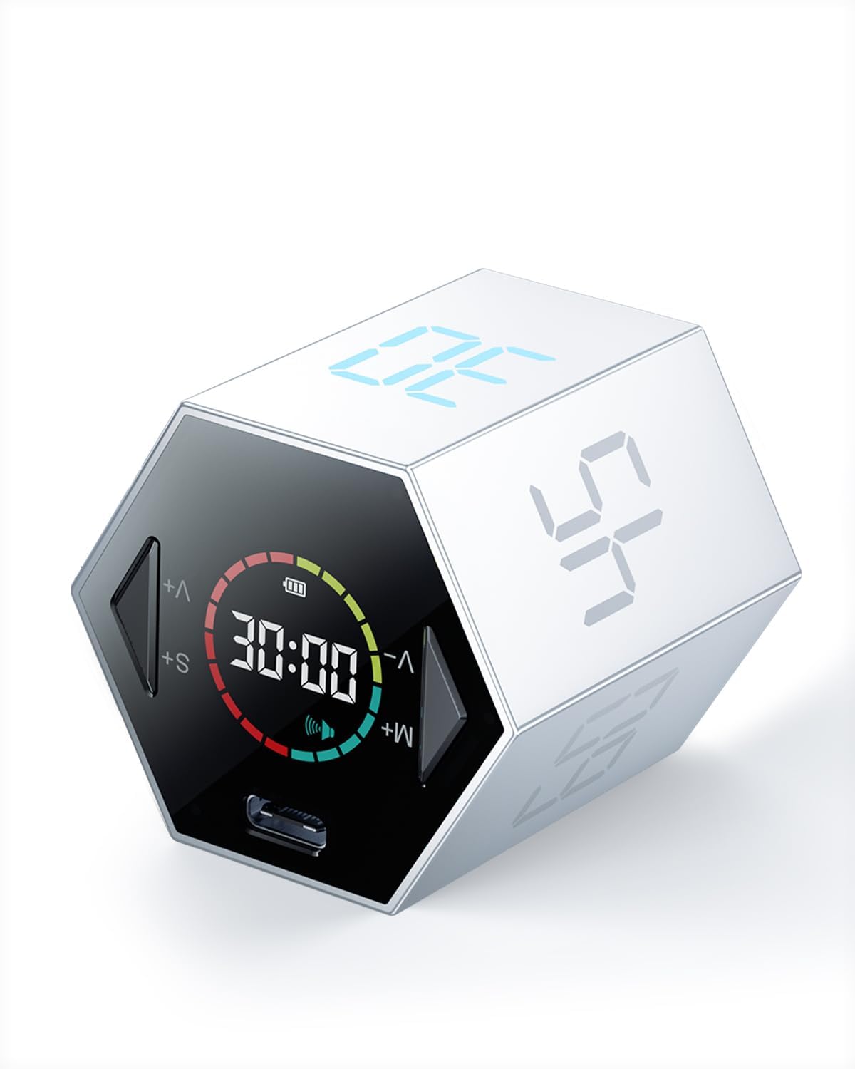 Ticktime T6 Pomodoro Flip Timer Cube, Silver