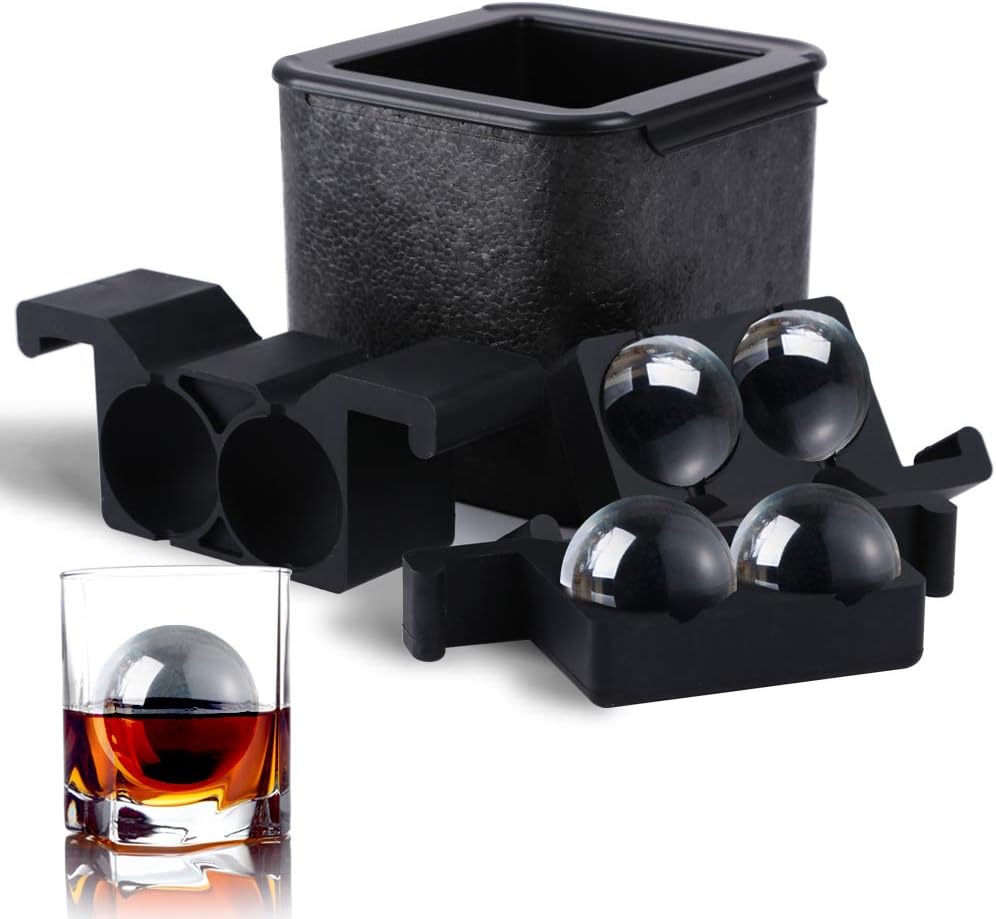 TINANA Crystal Clear Ice Ball Maker, 4 Spheres