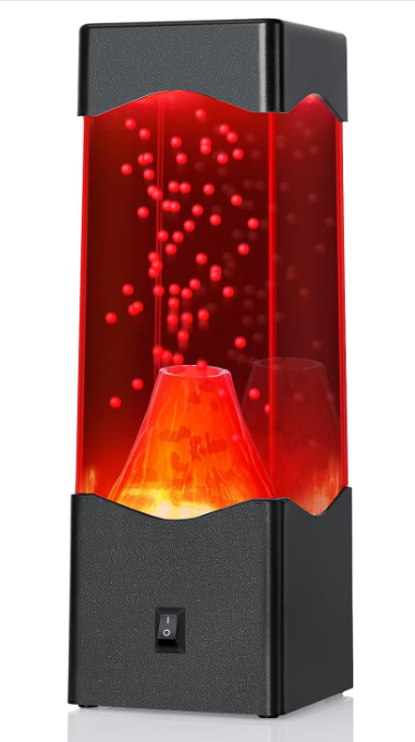 TNOIE Volcano Lamp, Erupting Lava-Bead Night Light with USB or Battery Power