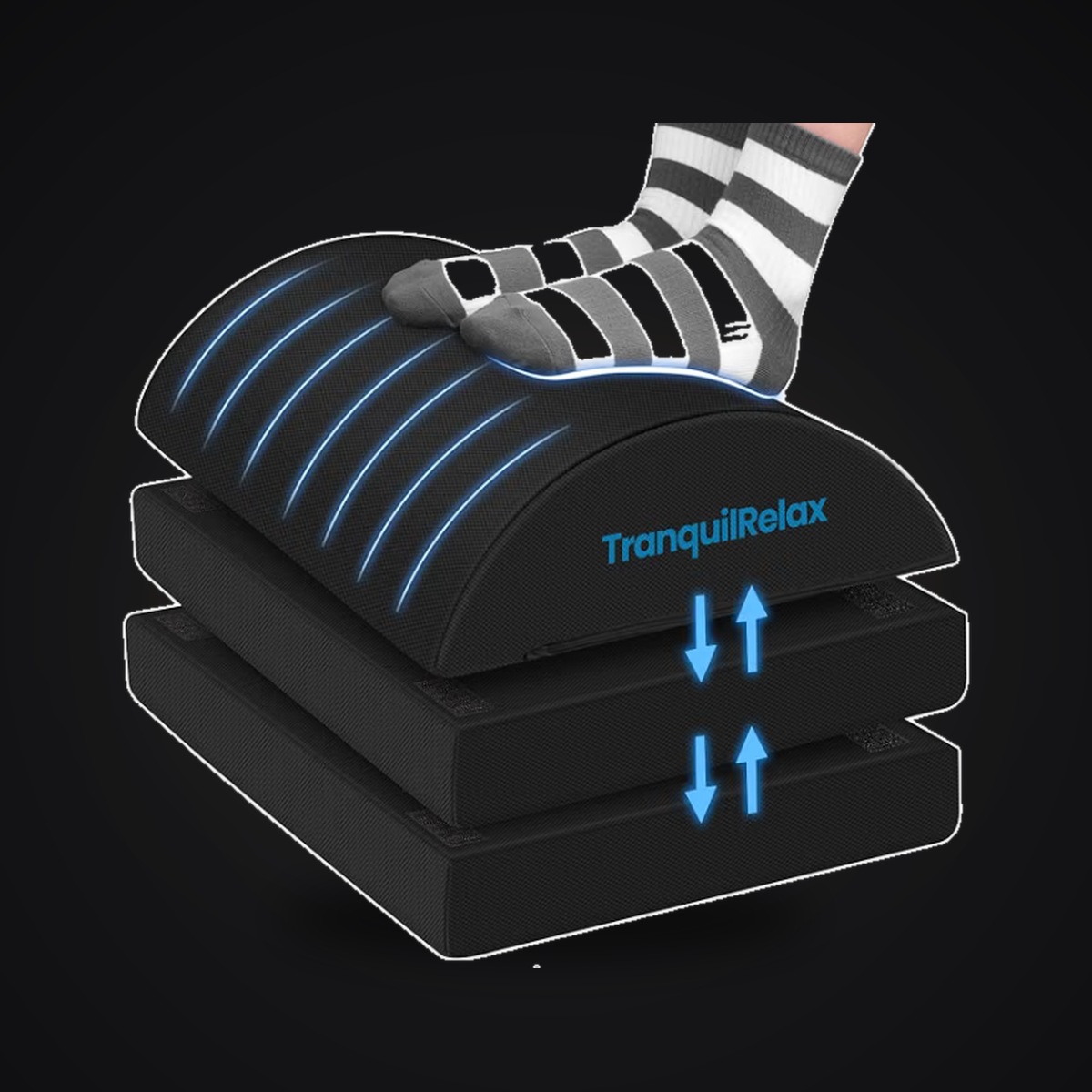 TranquilRelax Under-Desk Foot Rest, 3-Height Adjustable
