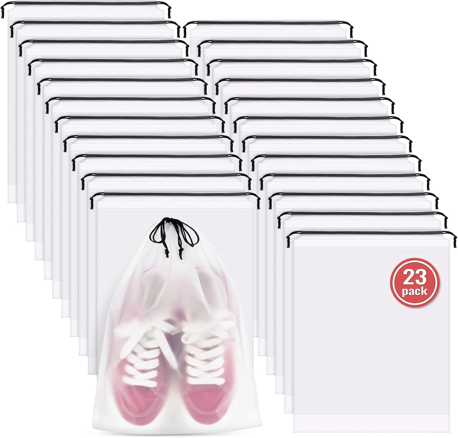 Translucent Waterproof Travel Shoe Bags, 23-Pack