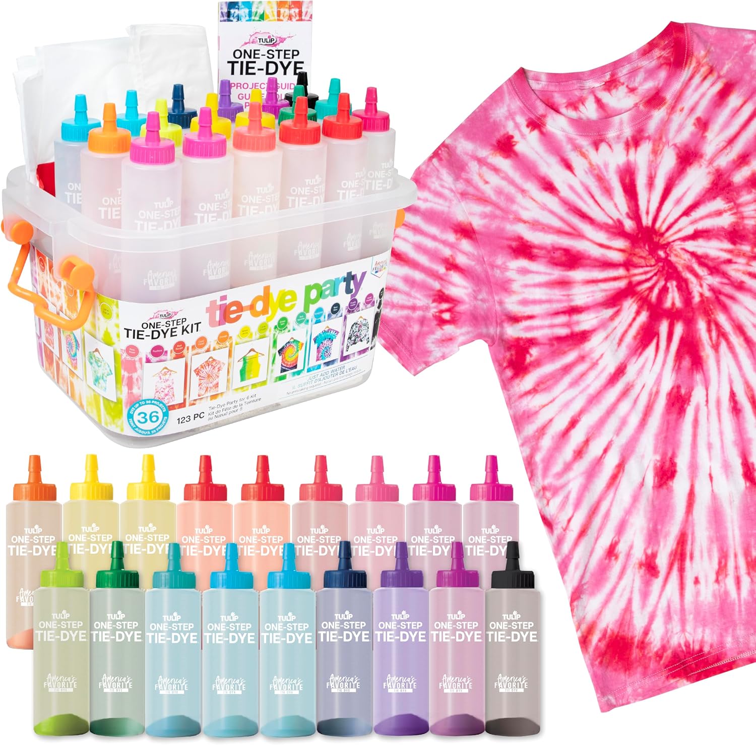 Tulip One-Step Tie Dye Party Kit, 18 Bottles