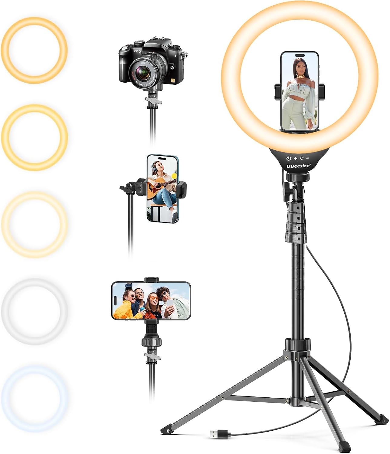 UBeesize 12" LED Ring Light with 62" Tripod