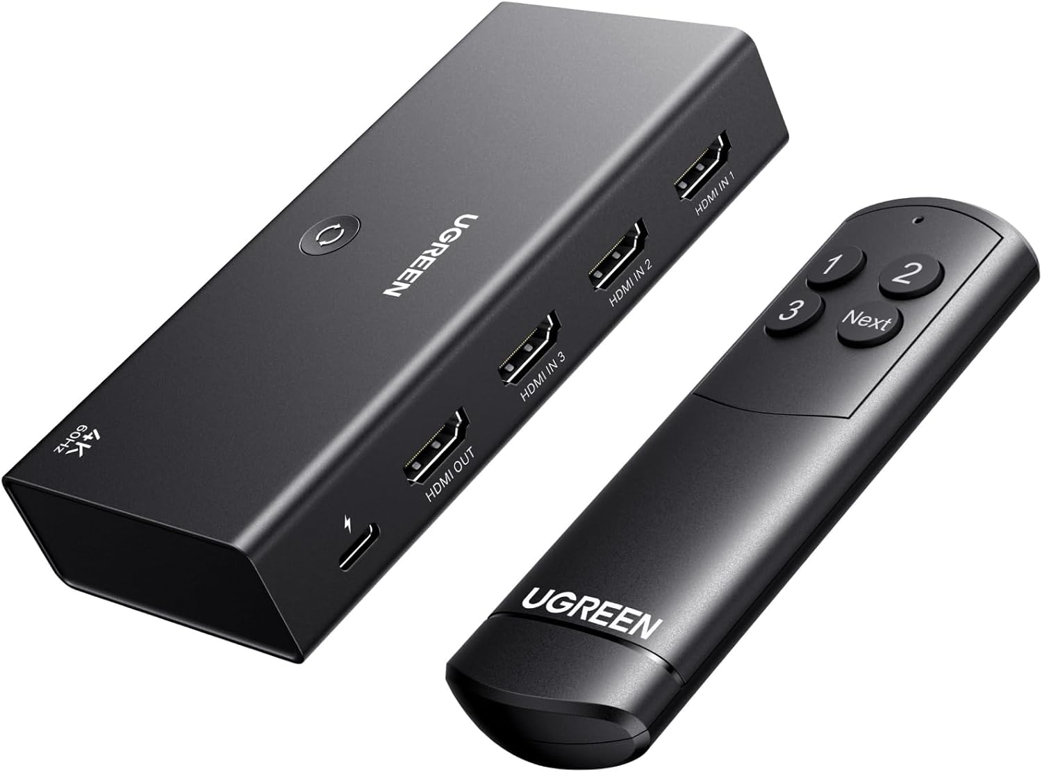 UGREEN 3-in-1 HDMI Switch with Remote, 4K60