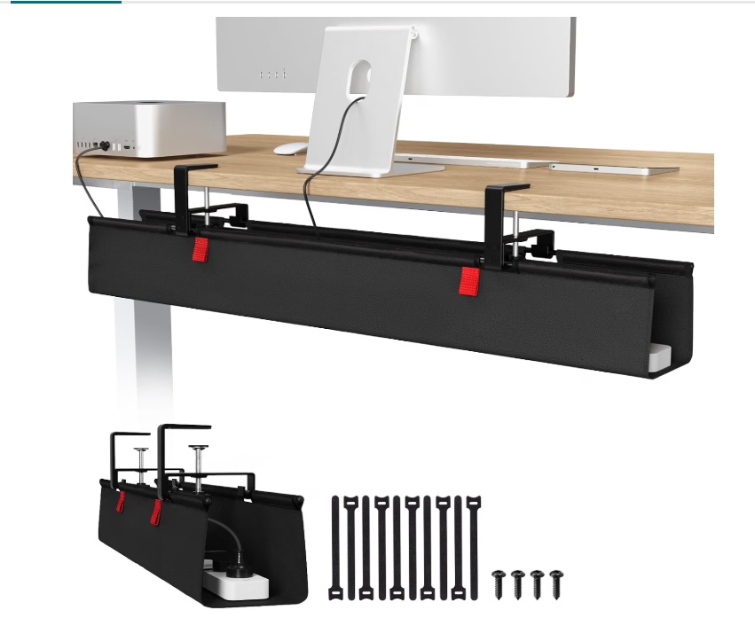 Univivi No-Drill Under Desk Cable Management Tray