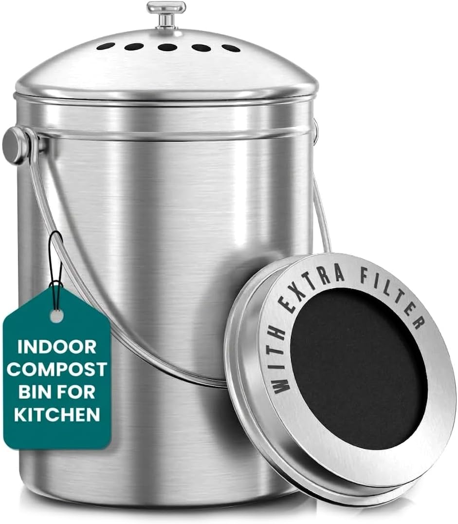 Utopia Kitchen Countertop Compost Bin, 1.3 Gallon