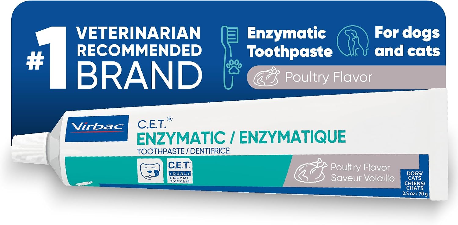 Virbac C.E.T. Enzymatic Toothpaste for Dogs and Cats, Poultry, 2.5 oz