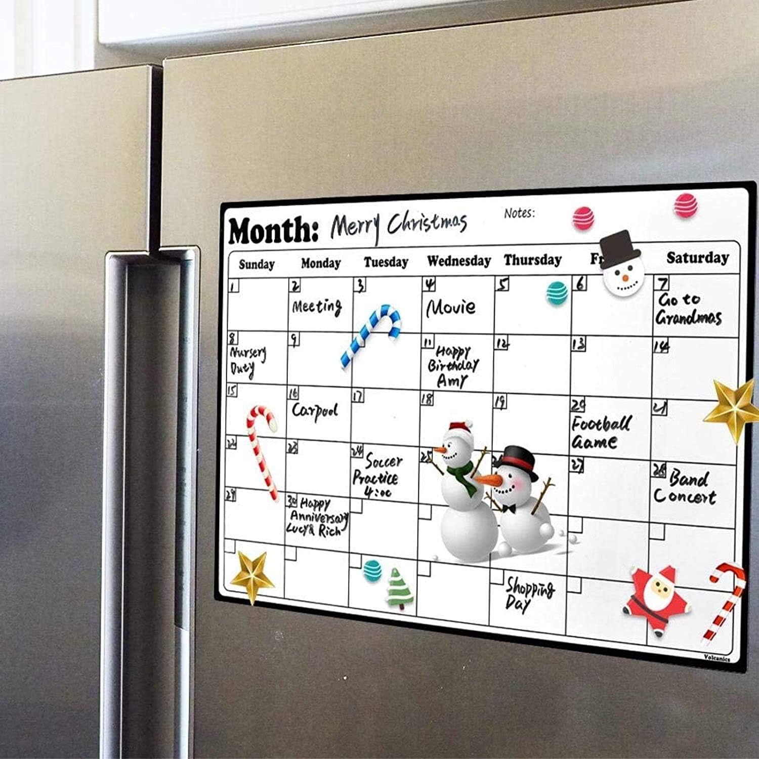 Volcanics Magnetic Dry-Erase Fridge Calendar