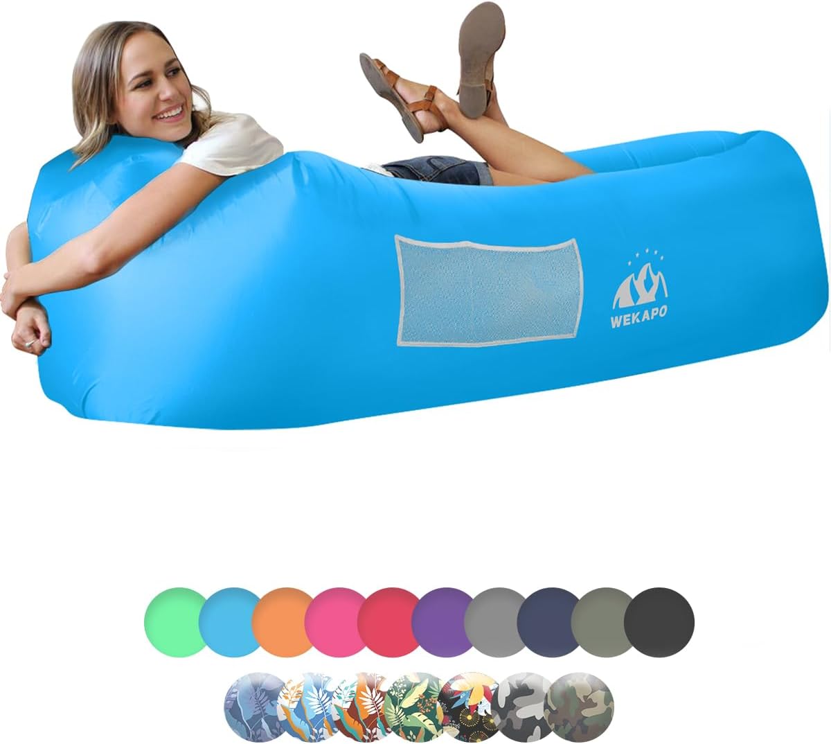 WEKAPO Inflatable Air Lounger Couch, Blue