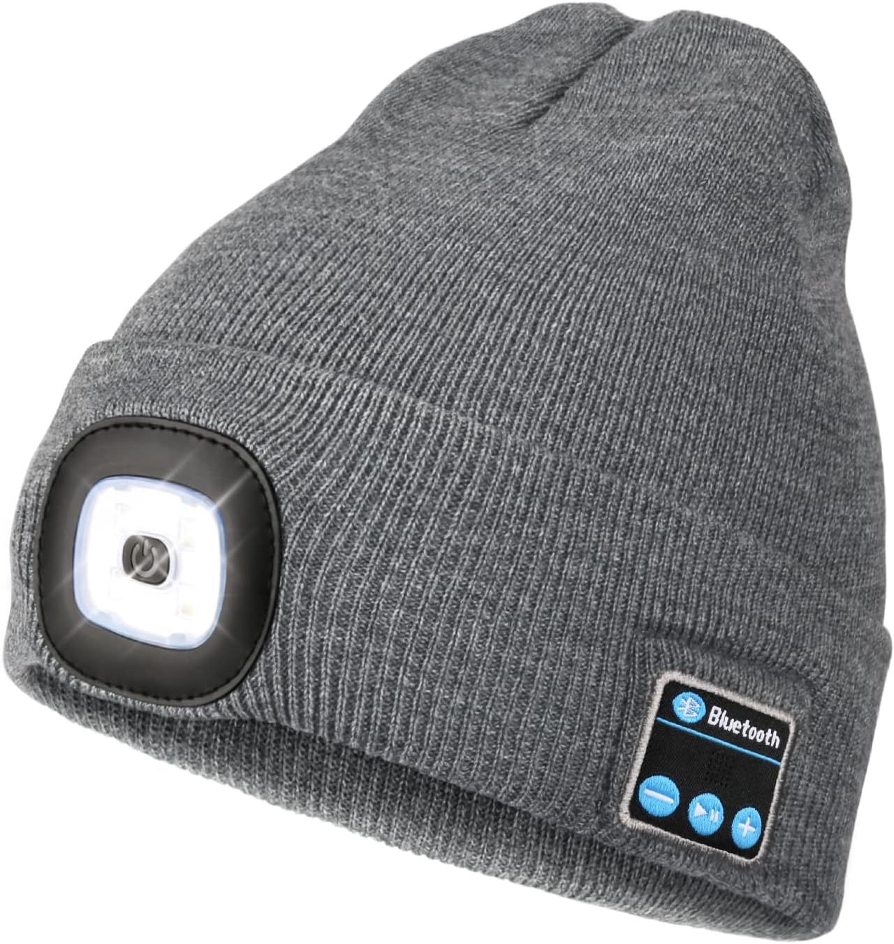 Wmcaps Bluetooth Beanie with LED Light, Grey