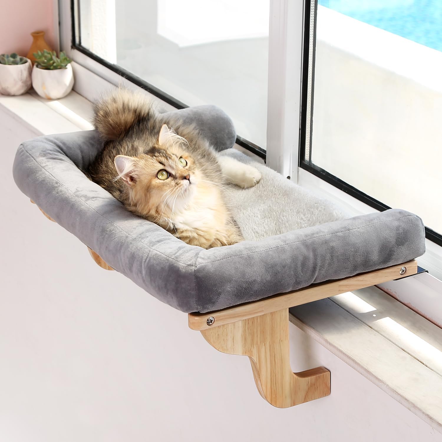 Zakkart Cat Window Perch with Bolsters, Large